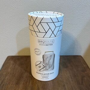 BrüMate Hopsulator Duo Carrara White Marble Can Cooler Tumbler NWT